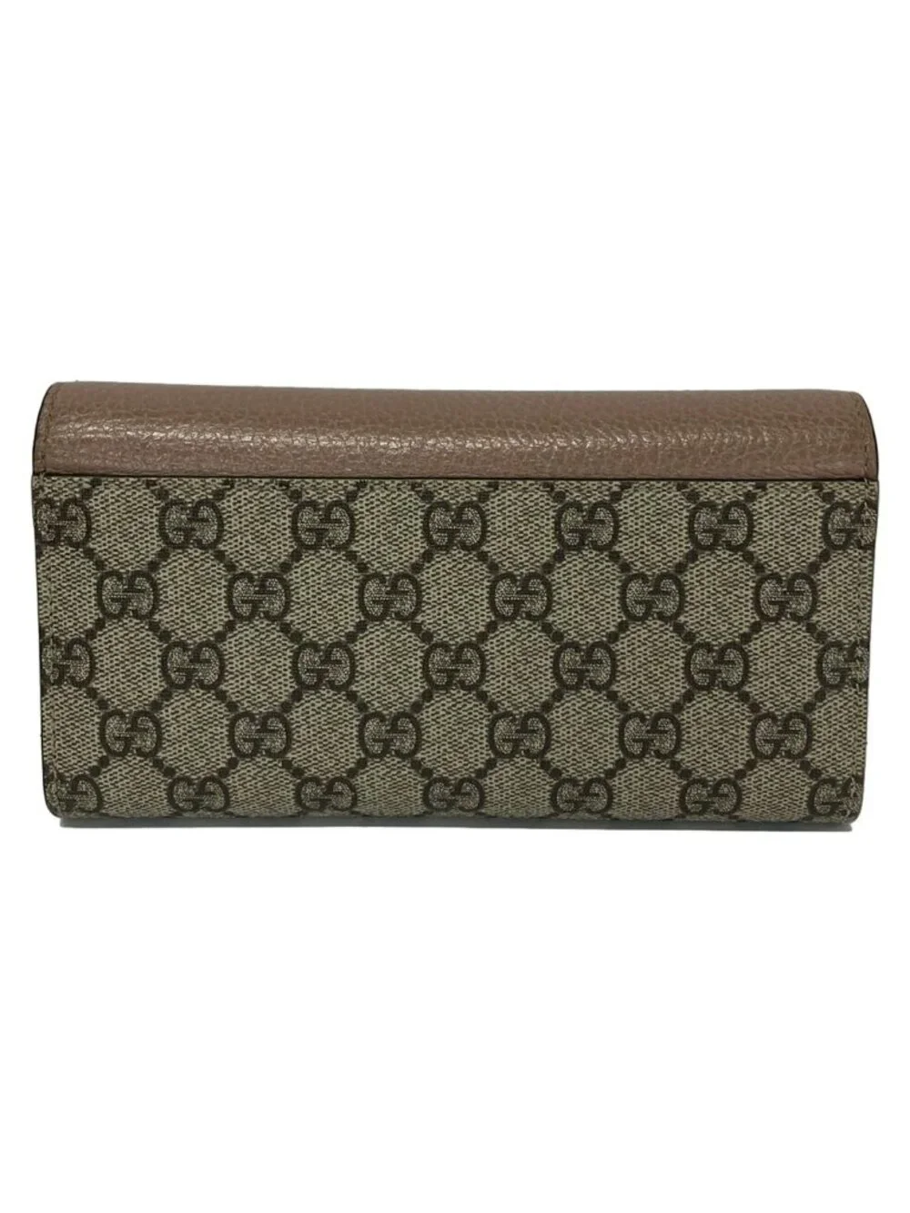 ★SOLD★ Gucci Wallet GG Marmont Pink Beige Ivory Dark Brown Leather - Picture 2 of 7